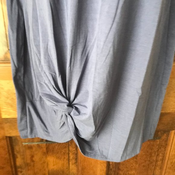 Wangzhi Purple V-Neck Tee Dress w/Knotted Hem Large - Picture 6 of 11